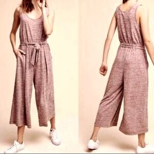 Anthropologie Saturday Sunday Sleeveless Crop Wide Leg Jumpsuit